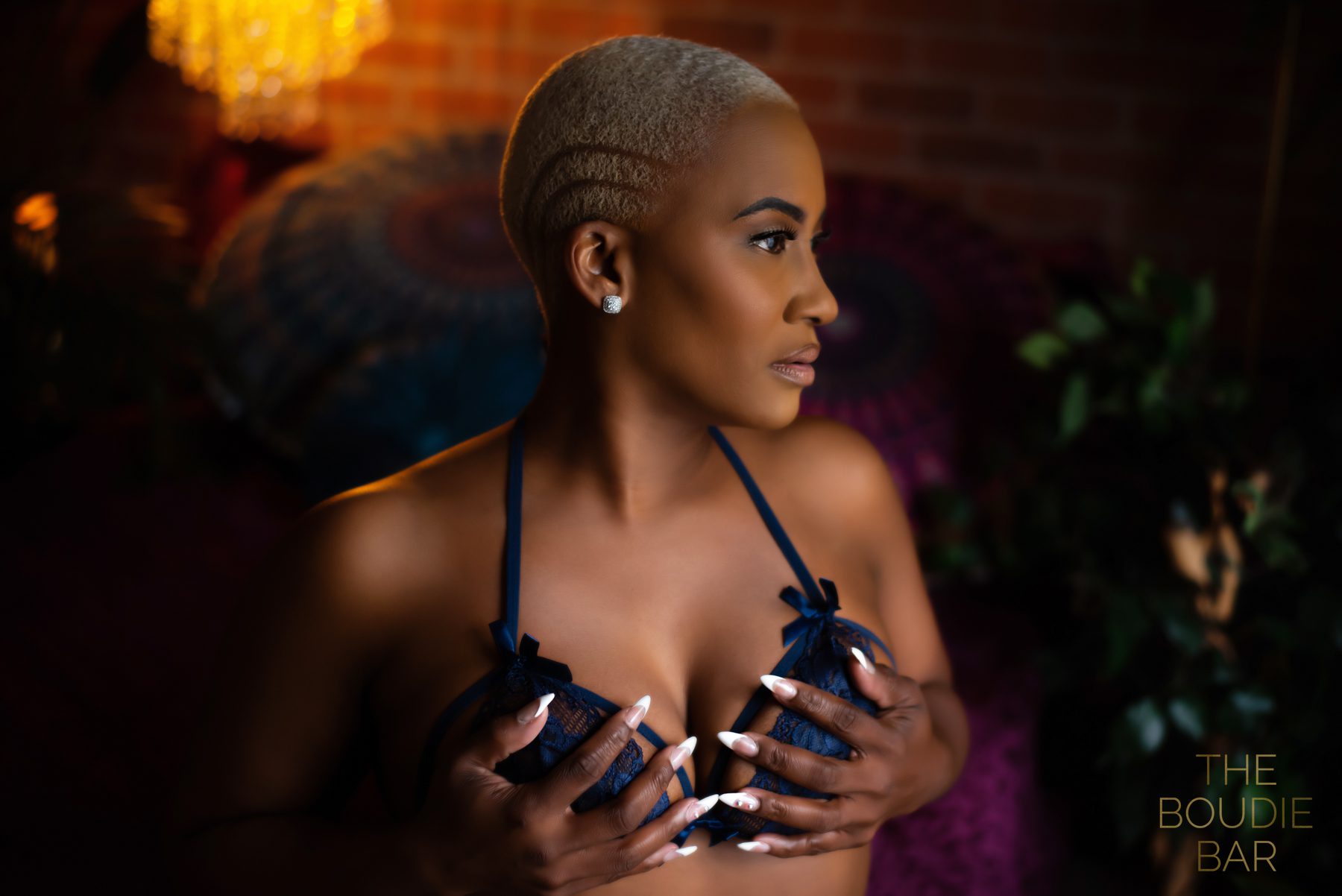 Atlanta boudoir for black women with short hair.